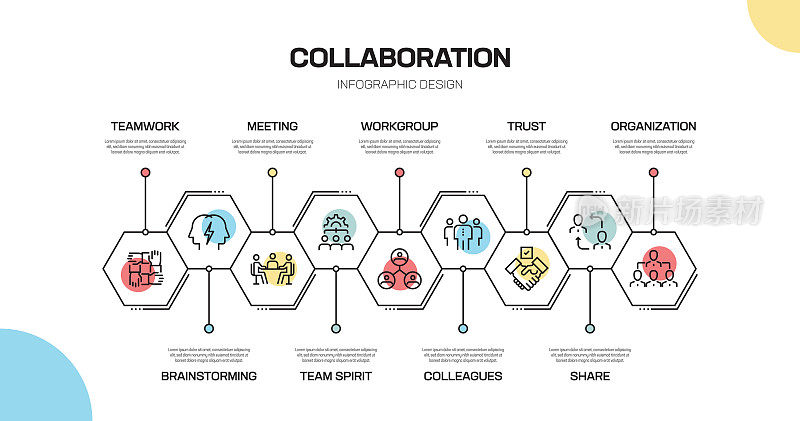 Collaboration Line Infographic Design